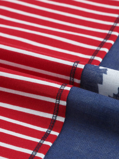 Fiery Red Patriotic Stars and Stripes Sleeveless Tank Top