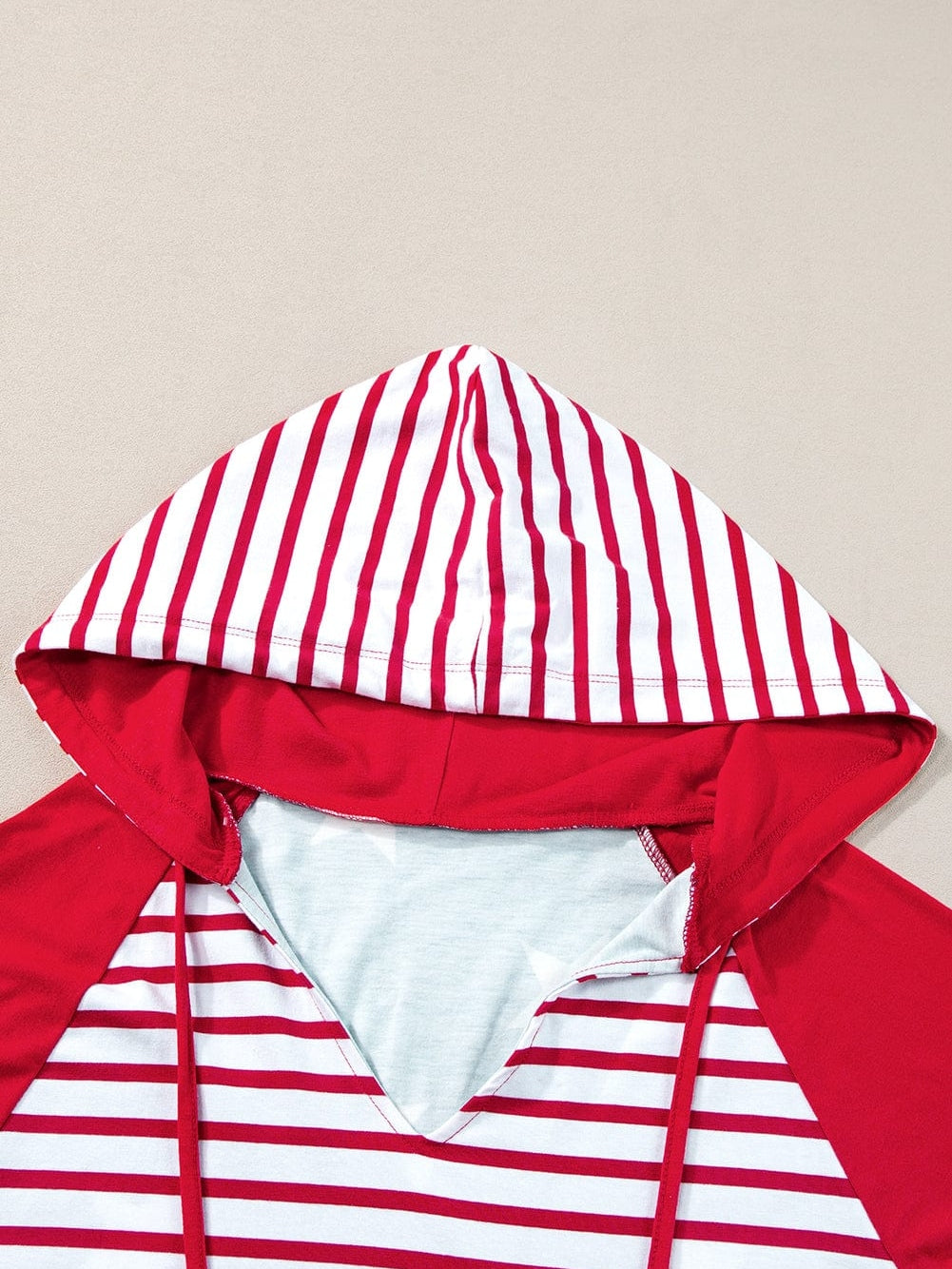 Fiery Red Stars and Stripes Hooded T-Shirt with Drawstring