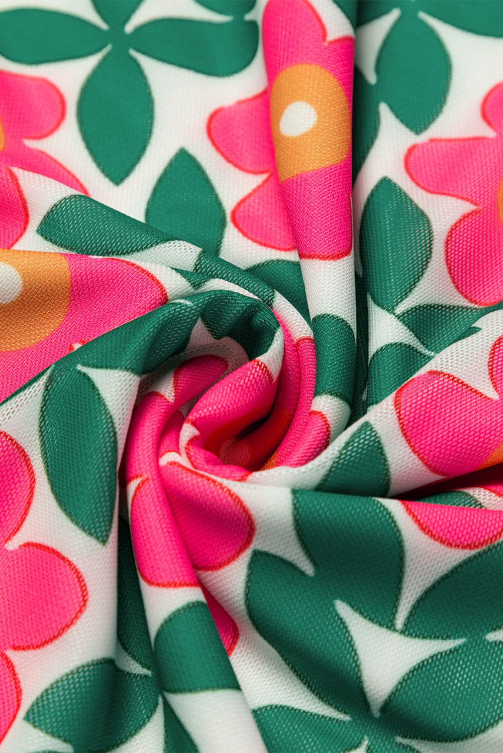 Fiery Red Vintage Blossom Stretchy Long Sleeve Blouse