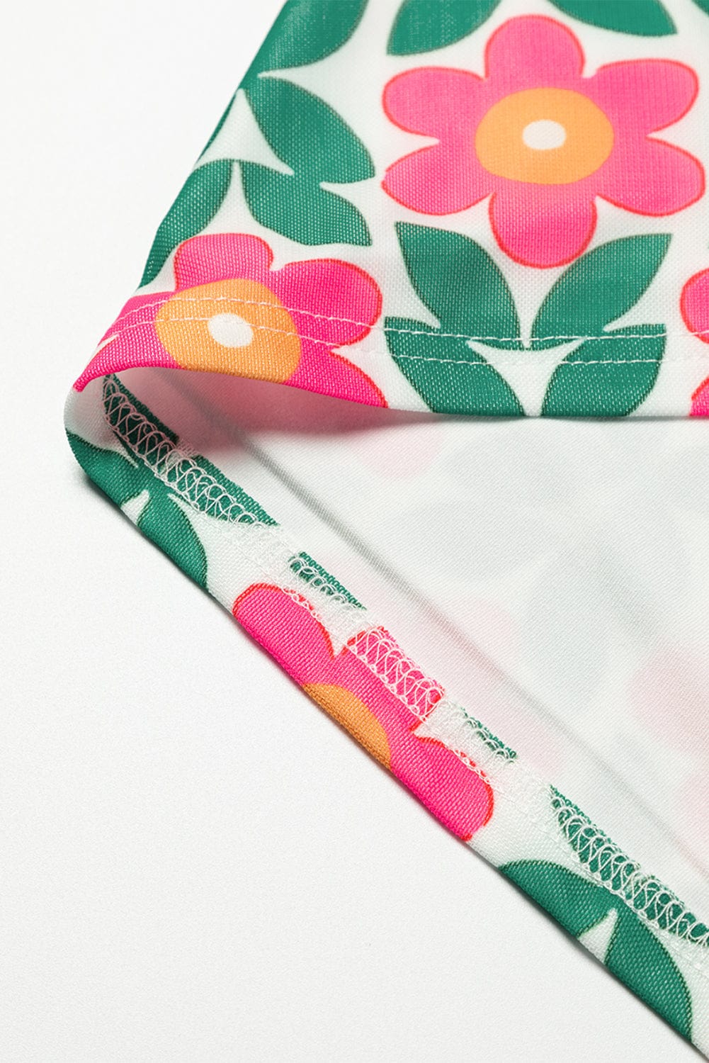 Fiery Red Vintage Blossom Stretchy Long Sleeve Blouse