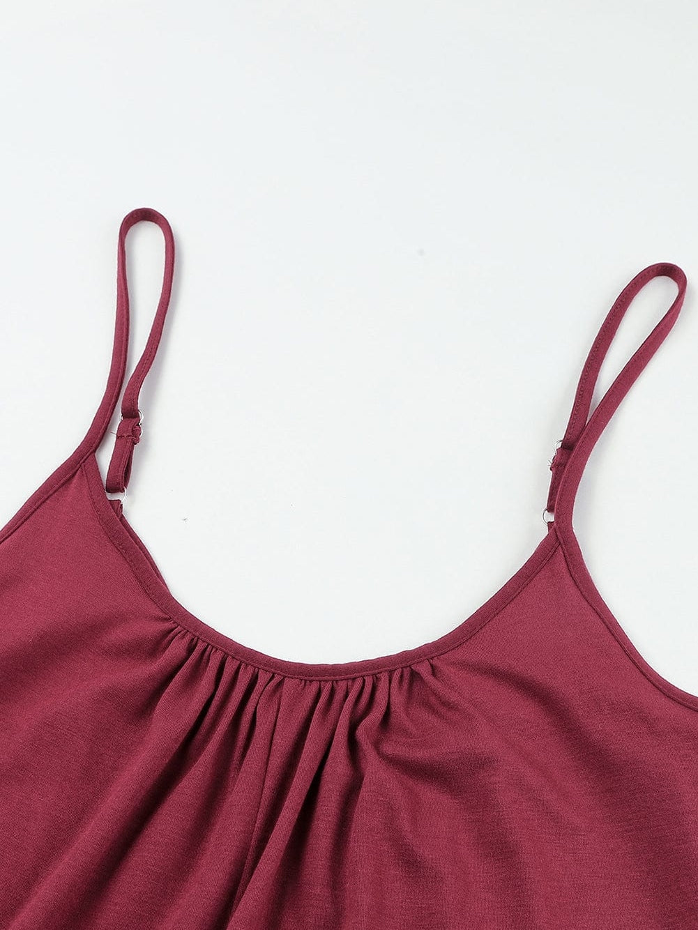 Fiery Red Wide Leg Pocketed Jumpsuit with Spaghetti Straps