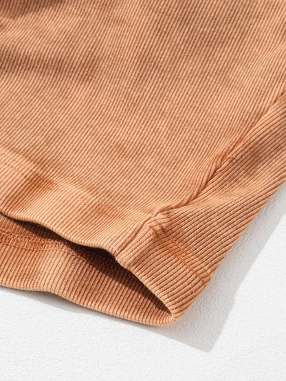 Flame Gold Ribbed Mineral Wash Sleeveless Racerback Top