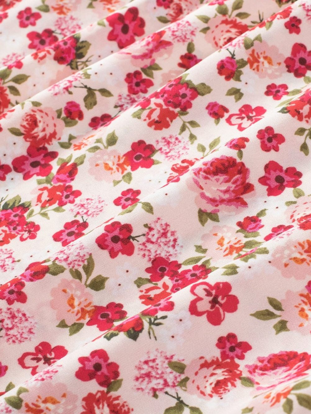 Flame Red Blossom Print Ruffle High Neck Tank Top