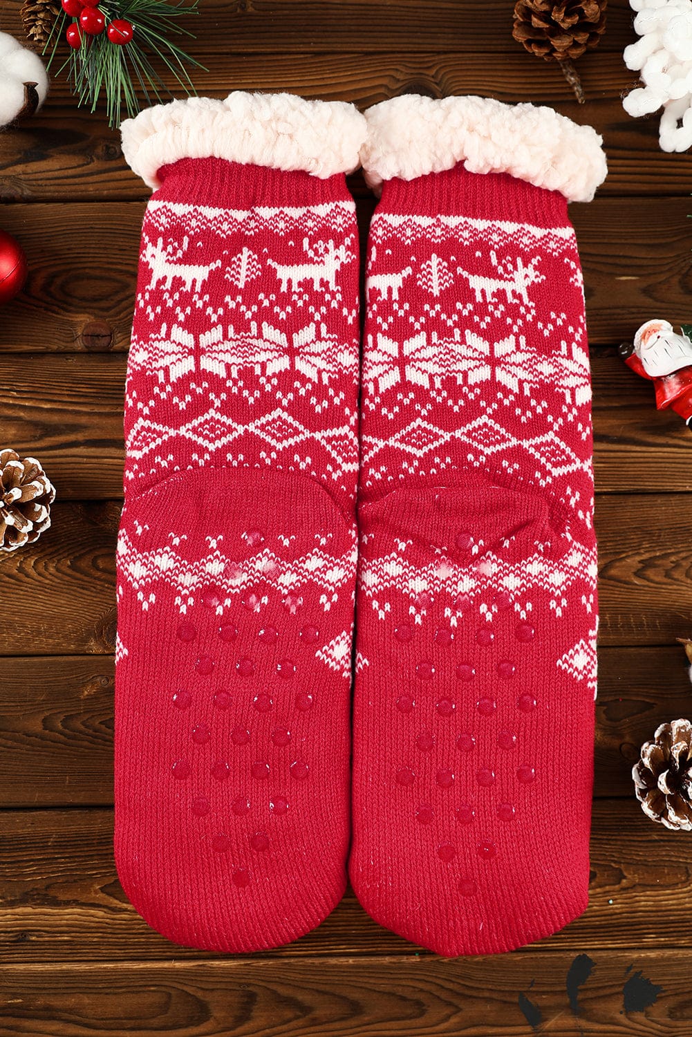 Flaming Christmas Snowflake Cozy Thermal Socks