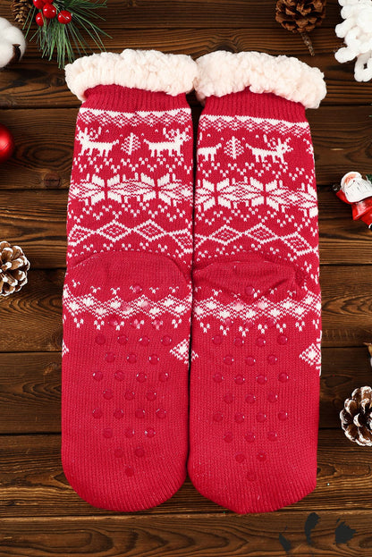 Flaming Christmas Snowflake Cozy Thermal Socks