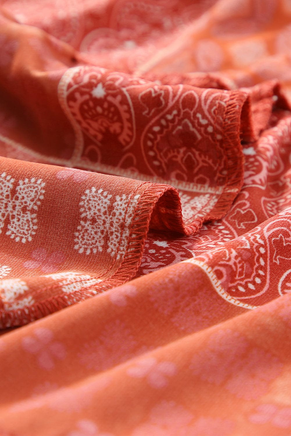 Flaming Red Floral Boho Flare Maxi Skirt