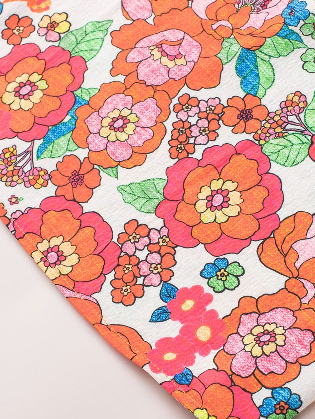 Flaming Scarlet Blossom V-Neck Blouse