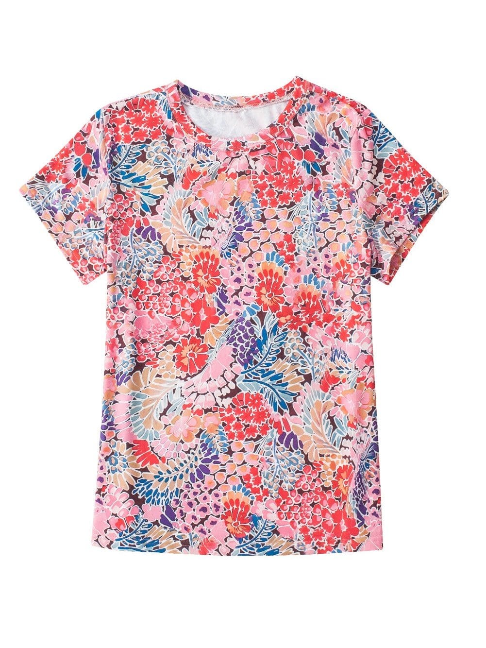 Flaming Scarlet Floral Print Slim Fit Tee