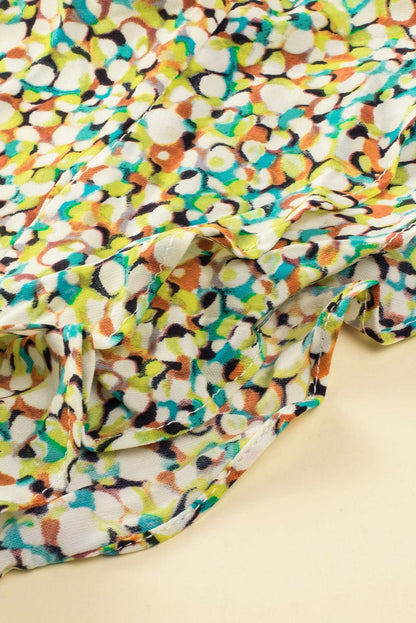 Floral Bliss Ruffle Sleeve V-Neck Babydoll Dress