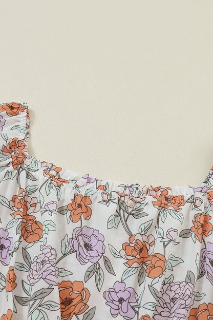 Floral Bliss Smocked A-Line Midi Dress