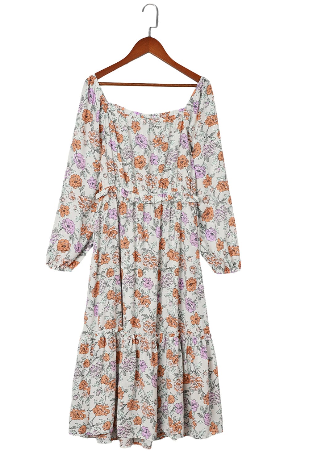 Floral Bliss Smocked A-Line Midi Dress