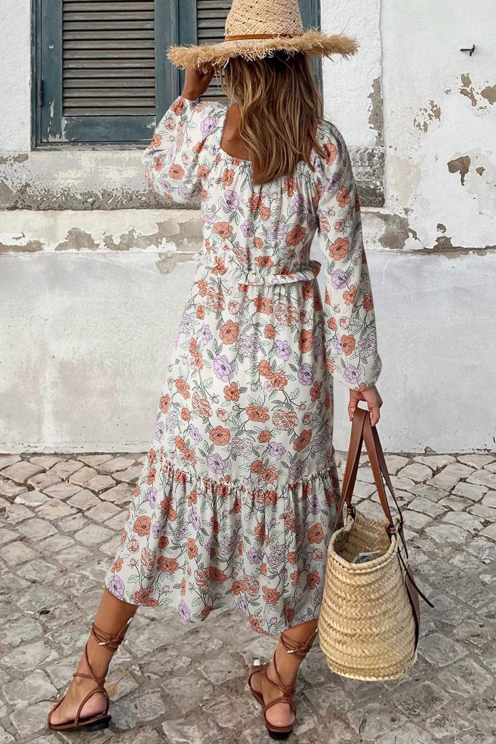 Floral Bliss Smocked A-Line Midi Dress