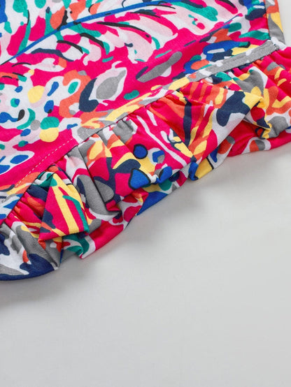 Floral Bloom Ruffle Sleeve Tank Top for Boho Chic Summer Style