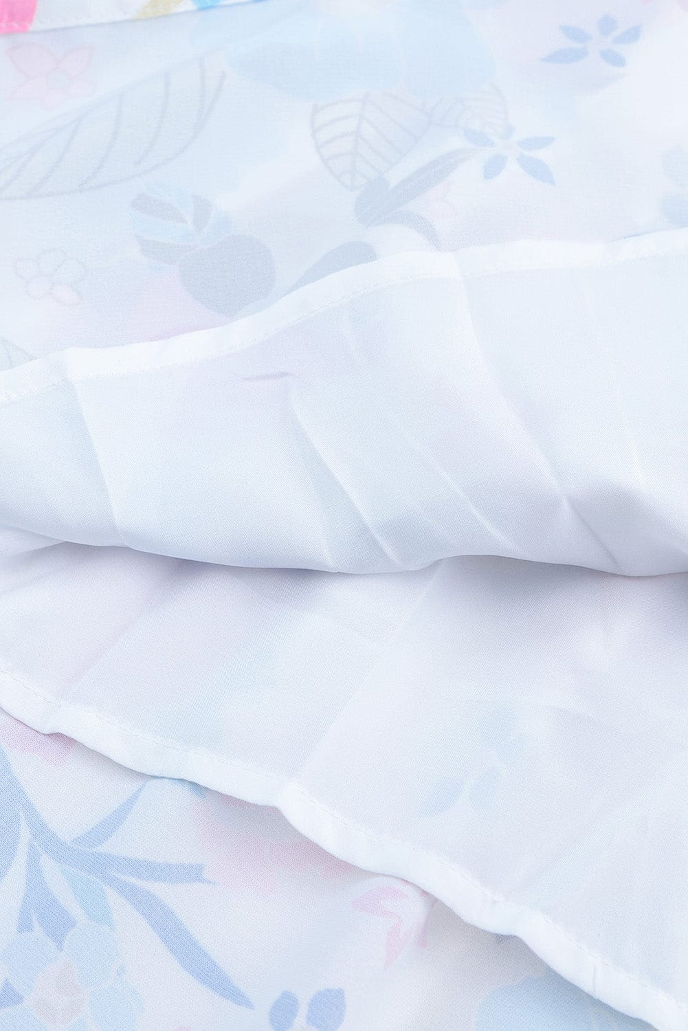 Floral Blossom Tiered Sleeveless White Dress