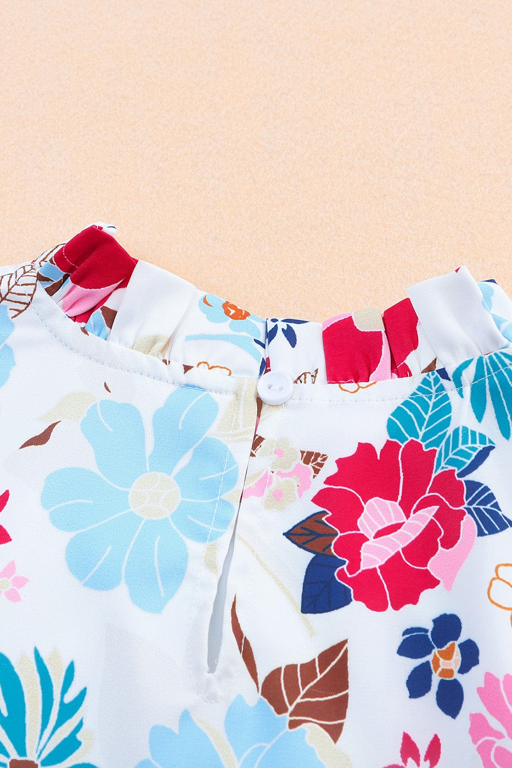 Floral Blossom Tiered Sleeveless White Dress