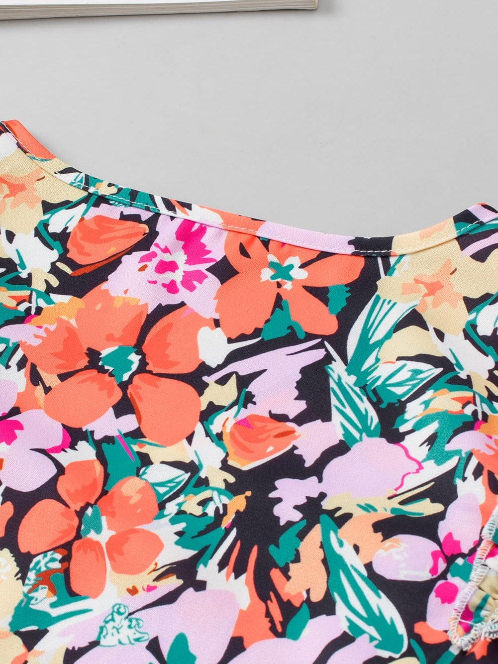 Floral Boho Tiered Ruffle Sleeve Top