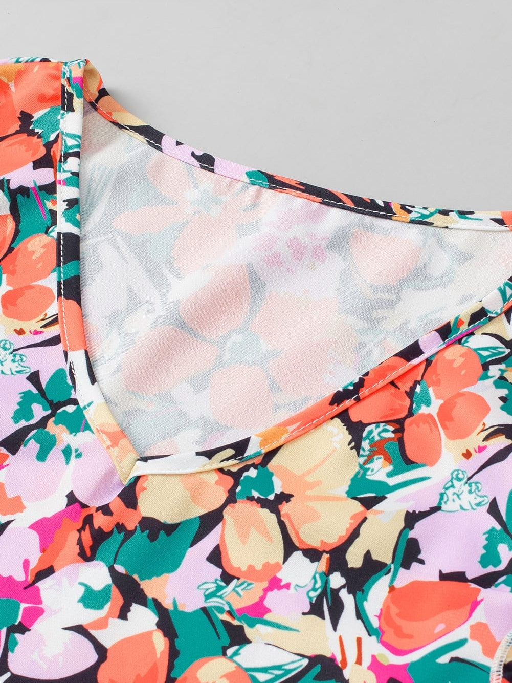 Floral Boho Tiered Ruffle Sleeve Top