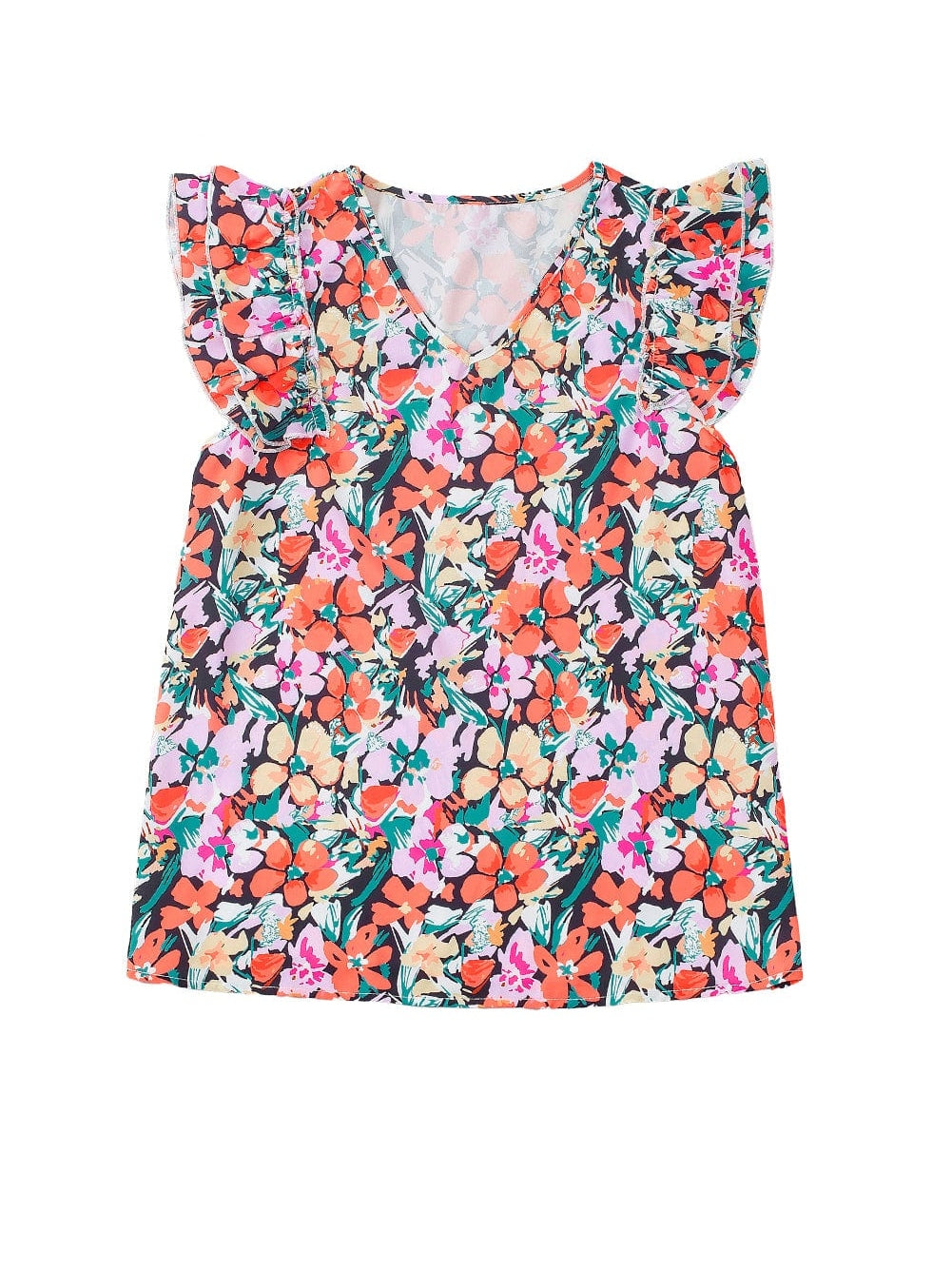 Floral Boho Tiered Ruffle Sleeve Top