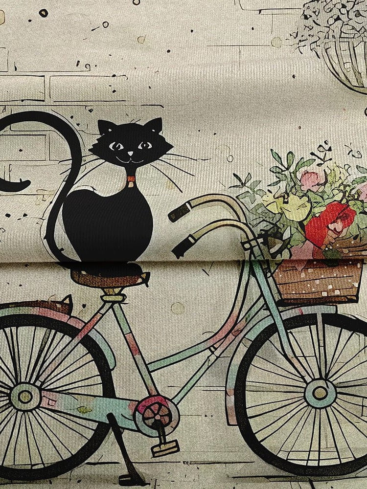 Floral Cat Print Women's T-shirt