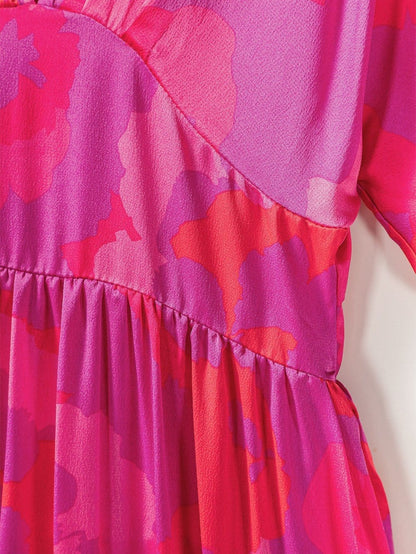 Floral Charm V Neck Dolman Sleeve Maxi Dress