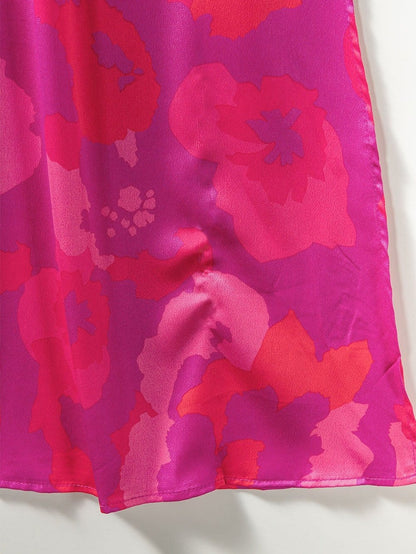 Floral Charm V Neck Dolman Sleeve Maxi Dress