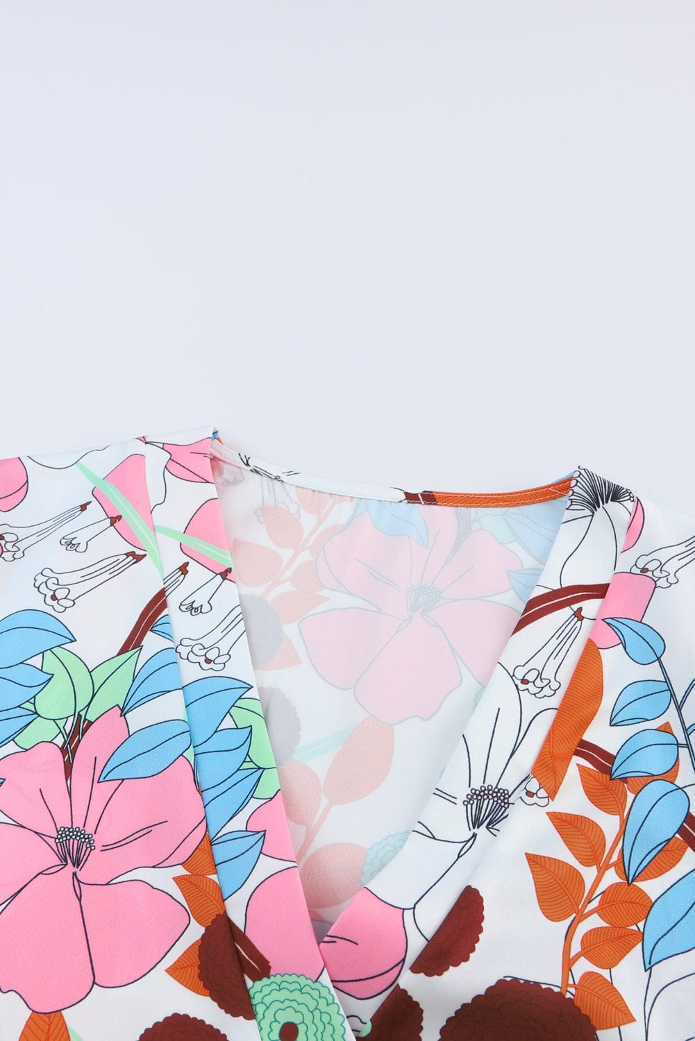 Floral Crepe Bell Sleeve Mini Dress