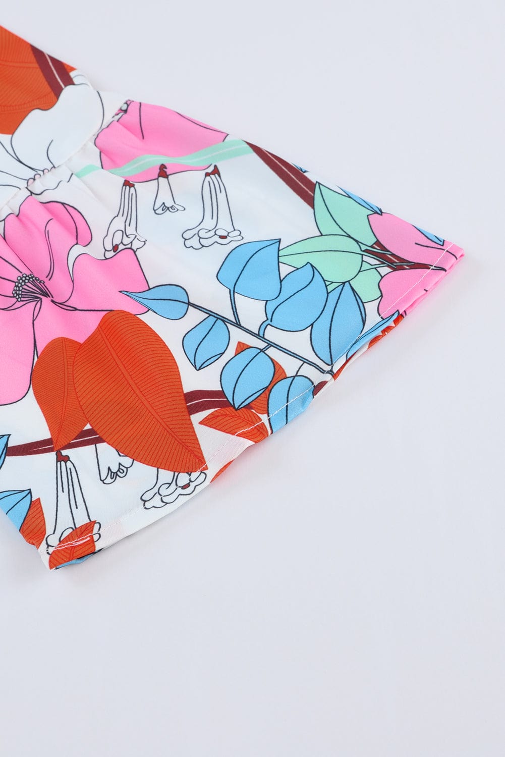 Floral Crepe Bell Sleeve Mini Dress