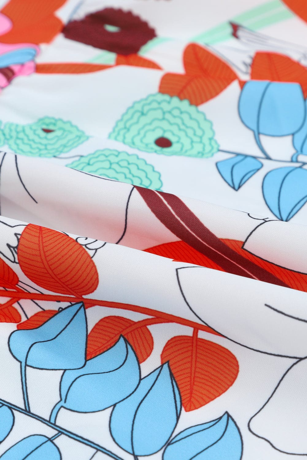 Floral Crepe Bell Sleeve Mini Dress