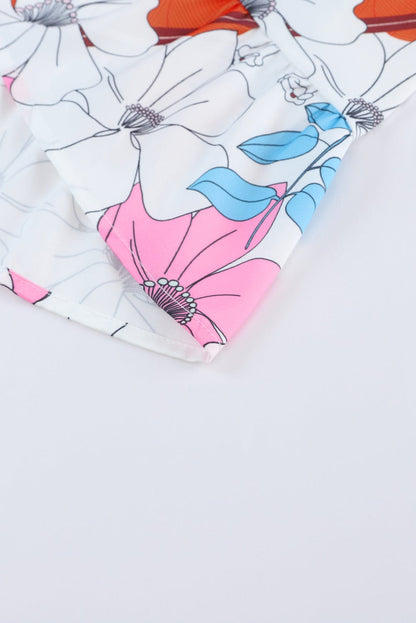 Floral Crepe Bell Sleeve Mini Dress