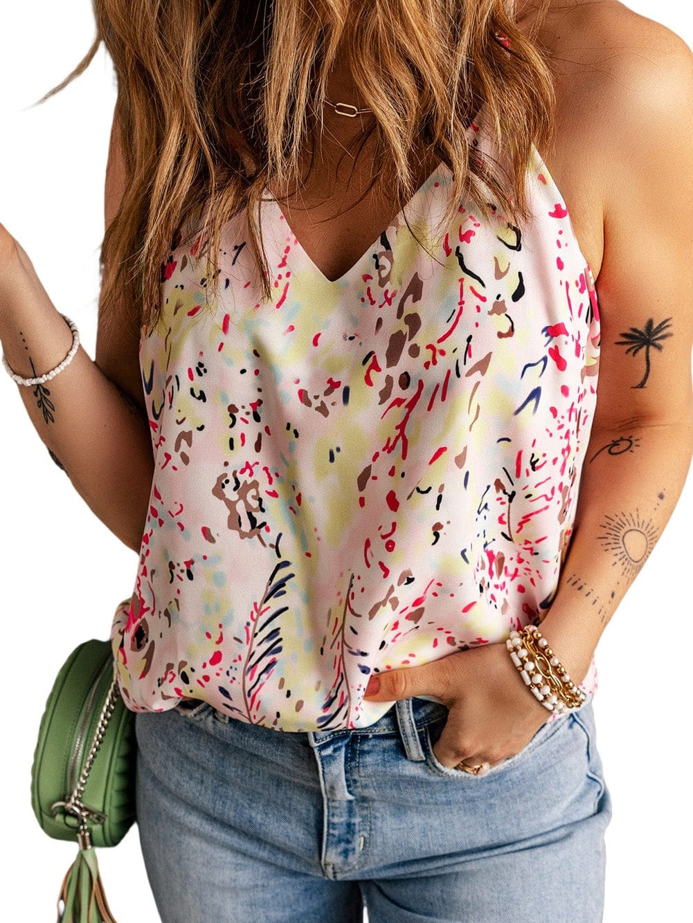 Floral Fantasy Spaghetti Strap Tank Top