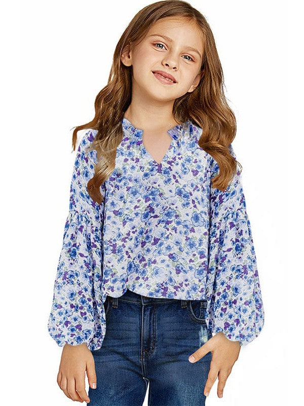 Floral Lace Chiffon Top for Girls and Women