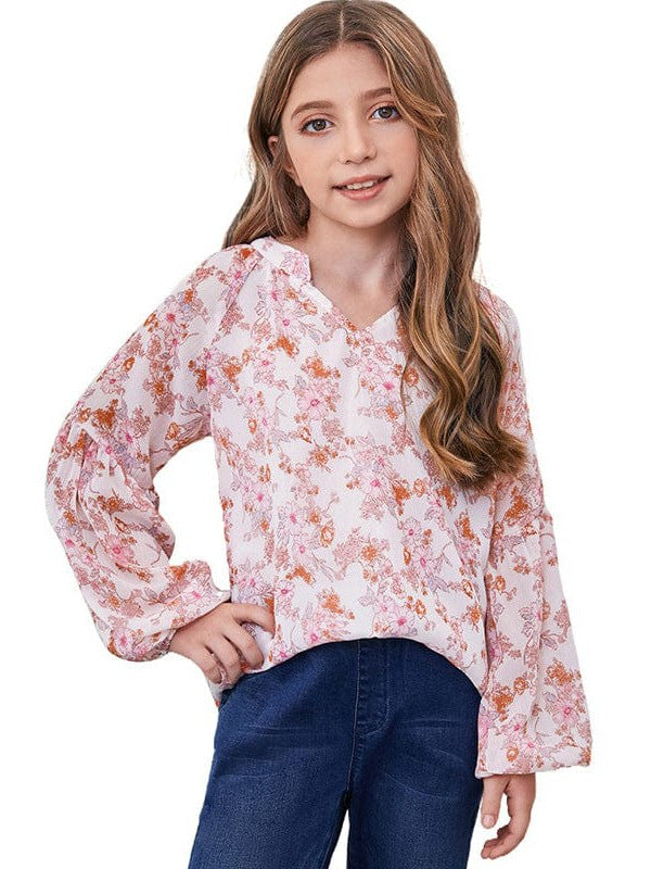 Floral Lace Chiffon Top for Girls and Women