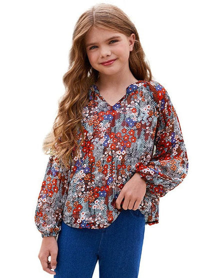 Floral Lace Chiffon Top for Girls and Women