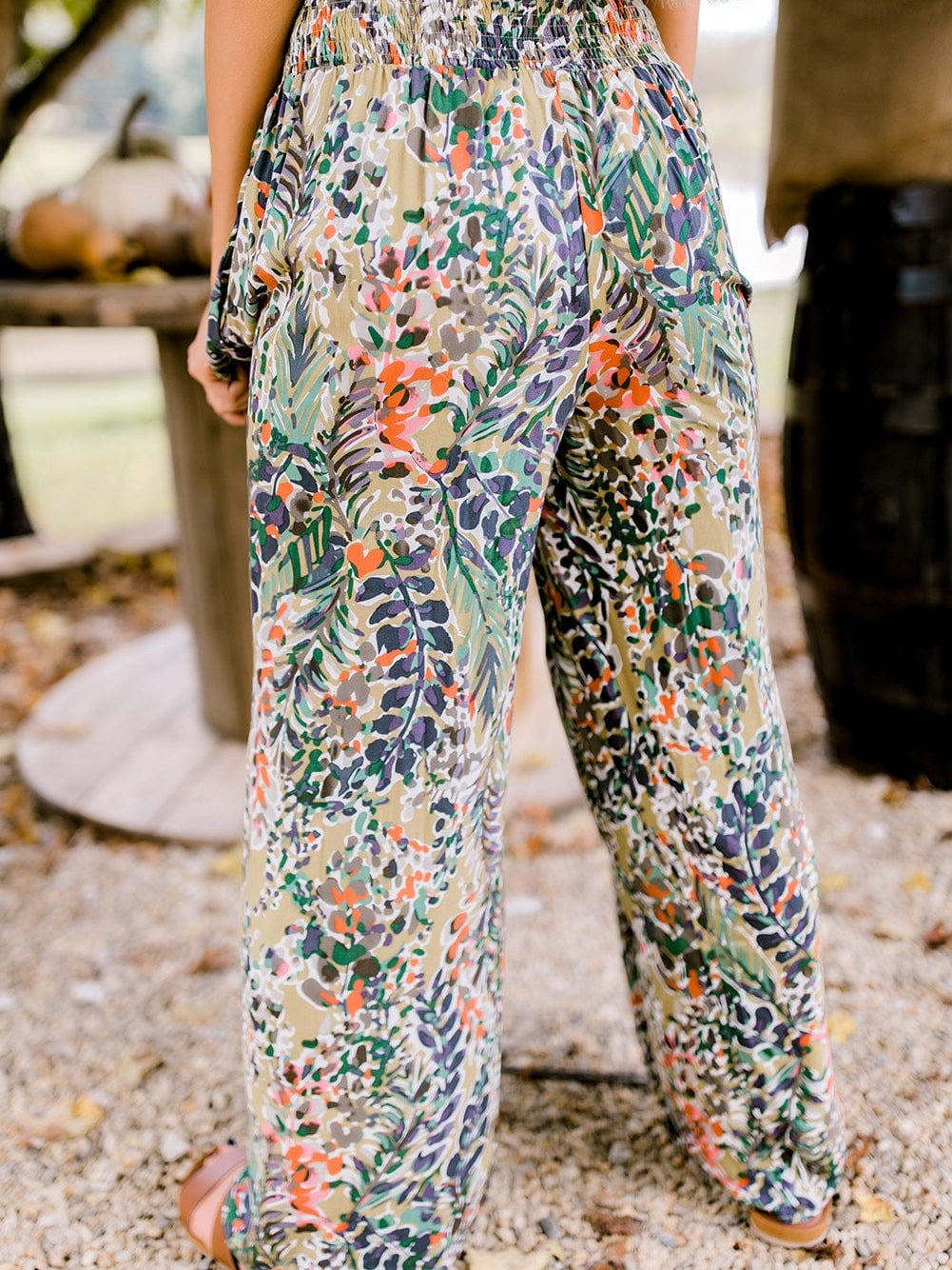 Floral Paradise High Waist Wide Leg Boho Pants