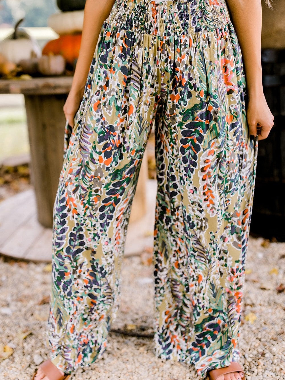 Floral Paradise High Waist Wide Leg Boho Pants