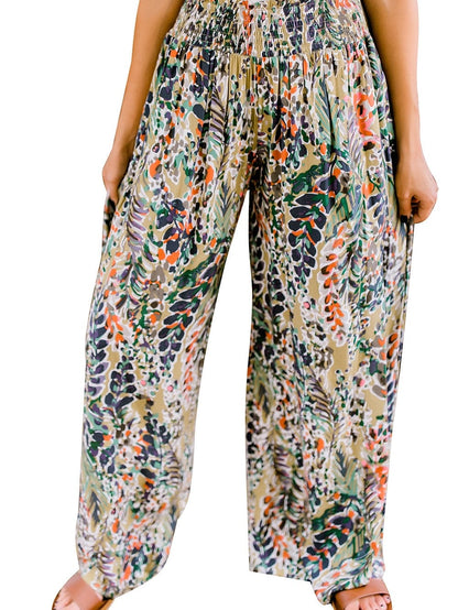Floral Paradise High Waist Wide Leg Boho Pants