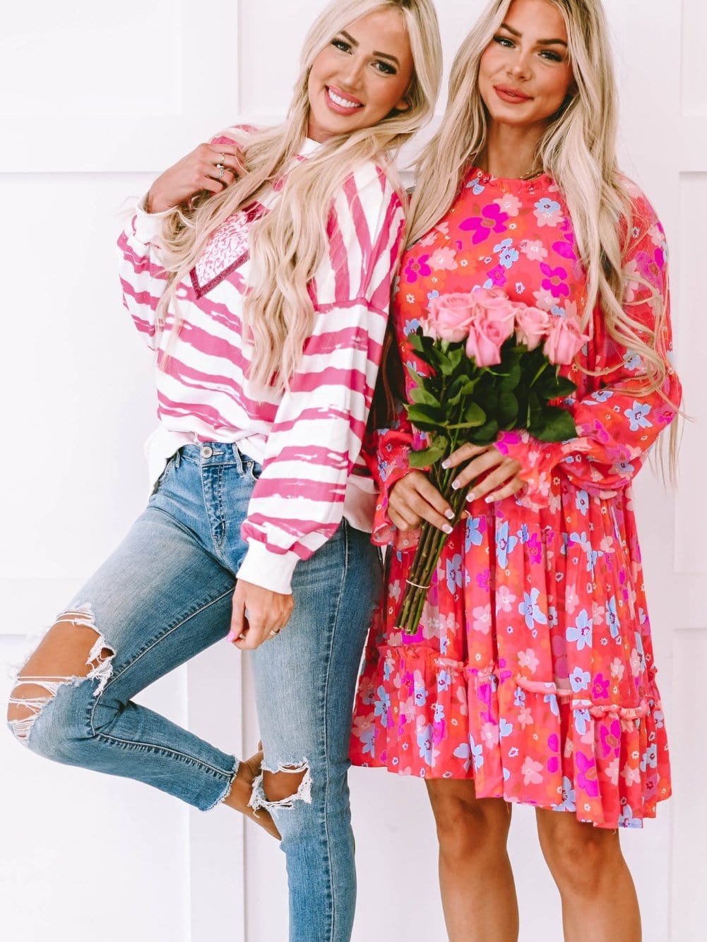 Floral Paradise Tiered Babydoll Dress with Bubble Sleeves