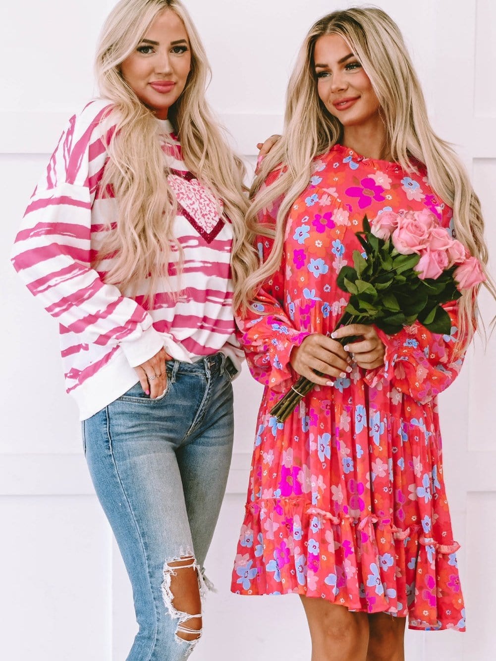 Floral Paradise Tiered Babydoll Dress with Bubble Sleeves