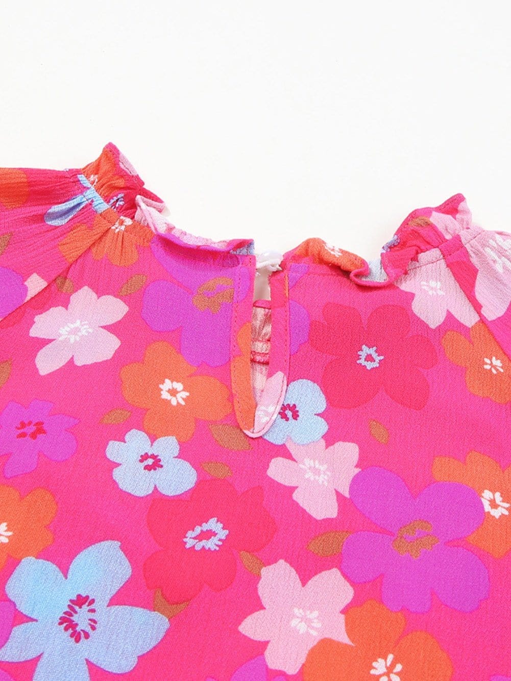 Floral Paradise Tiered Babydoll Dress with Bubble Sleeves