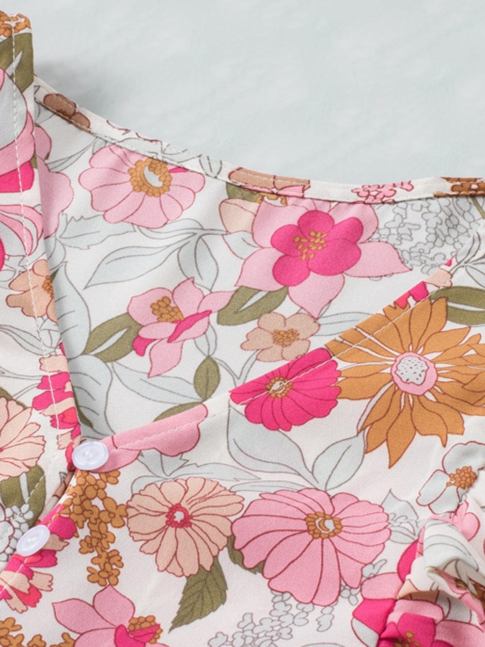 Floral Patchwork Frill Tiered Shift Dress with Vibrant Colors