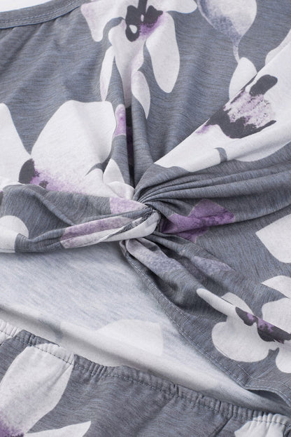 Floral Print Cut Out Bodycon Mini Dress