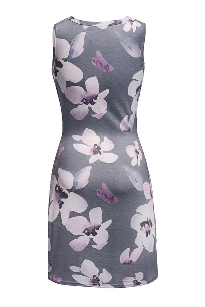Floral Print Cut Out Bodycon Mini Dress