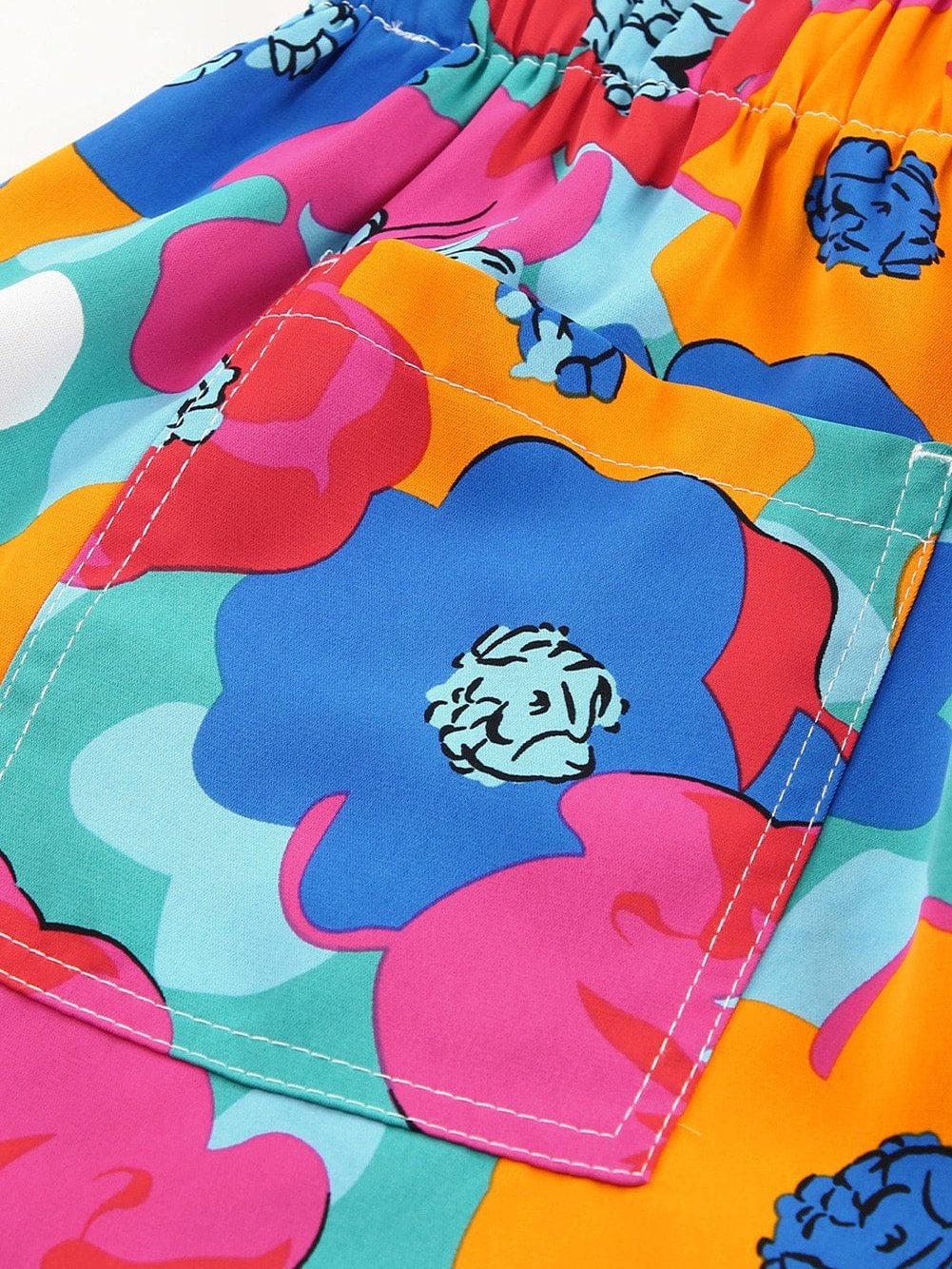 Floral Print Drawstring Casual Shorts with Multicolor Boho Style