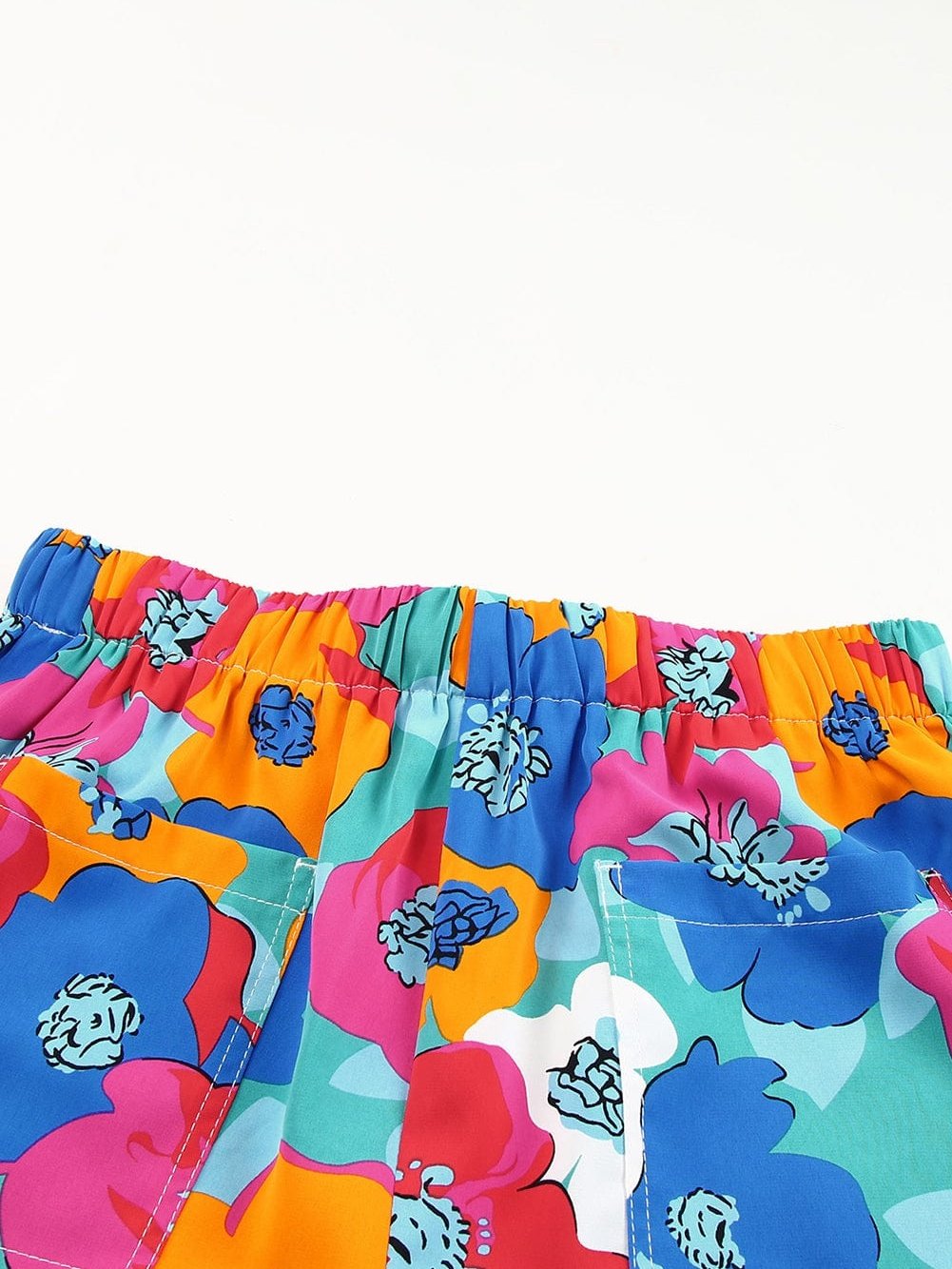 Floral Print Drawstring Casual Shorts with Multicolor Boho Style