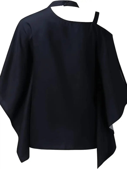 Floral Print Halter Batwing Sleeve Women's Blouse for Summer