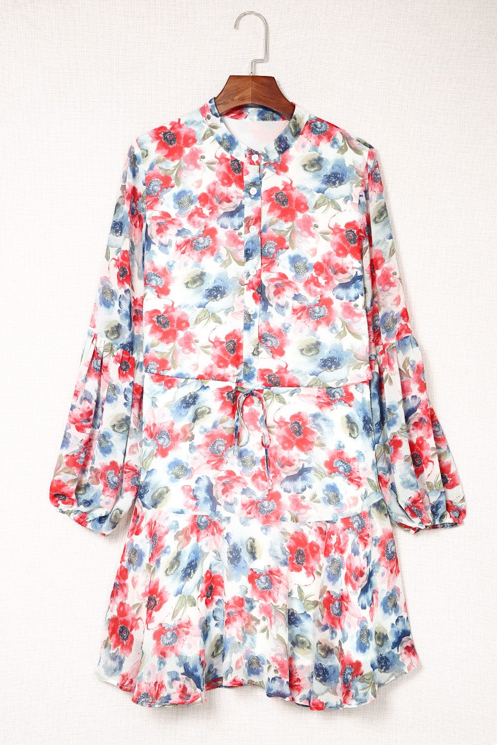 Floral Print One-shoulder Mopping Dress