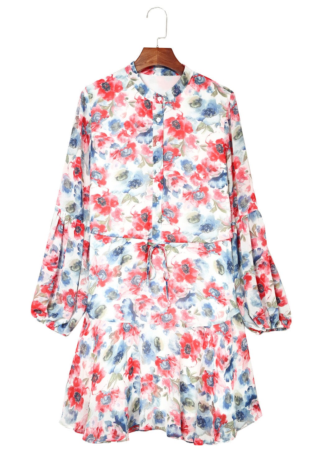 Floral Print One-shoulder Mopping Dress