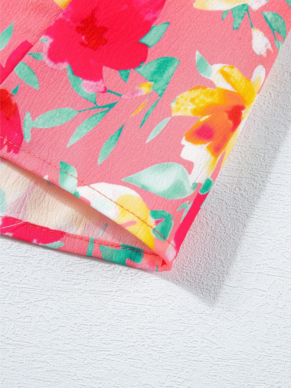 Floral Print Ruffle Sleeve Flared Mini Dress with Pockets