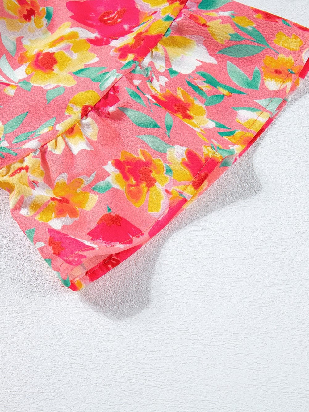 Floral Print Ruffle Sleeve Flared Mini Dress with Pockets