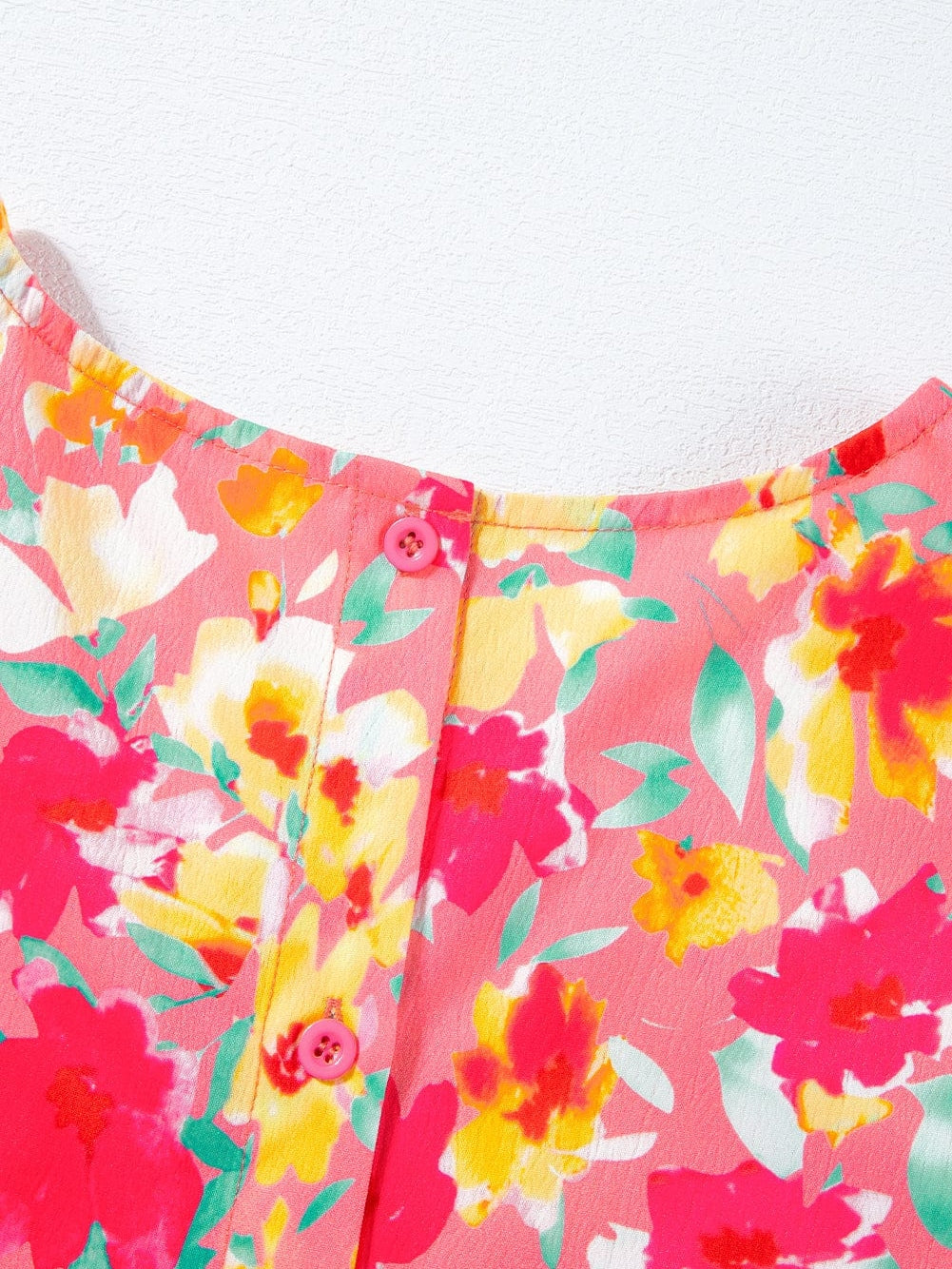 Floral Print Ruffle Sleeve Flared Mini Dress with Pockets